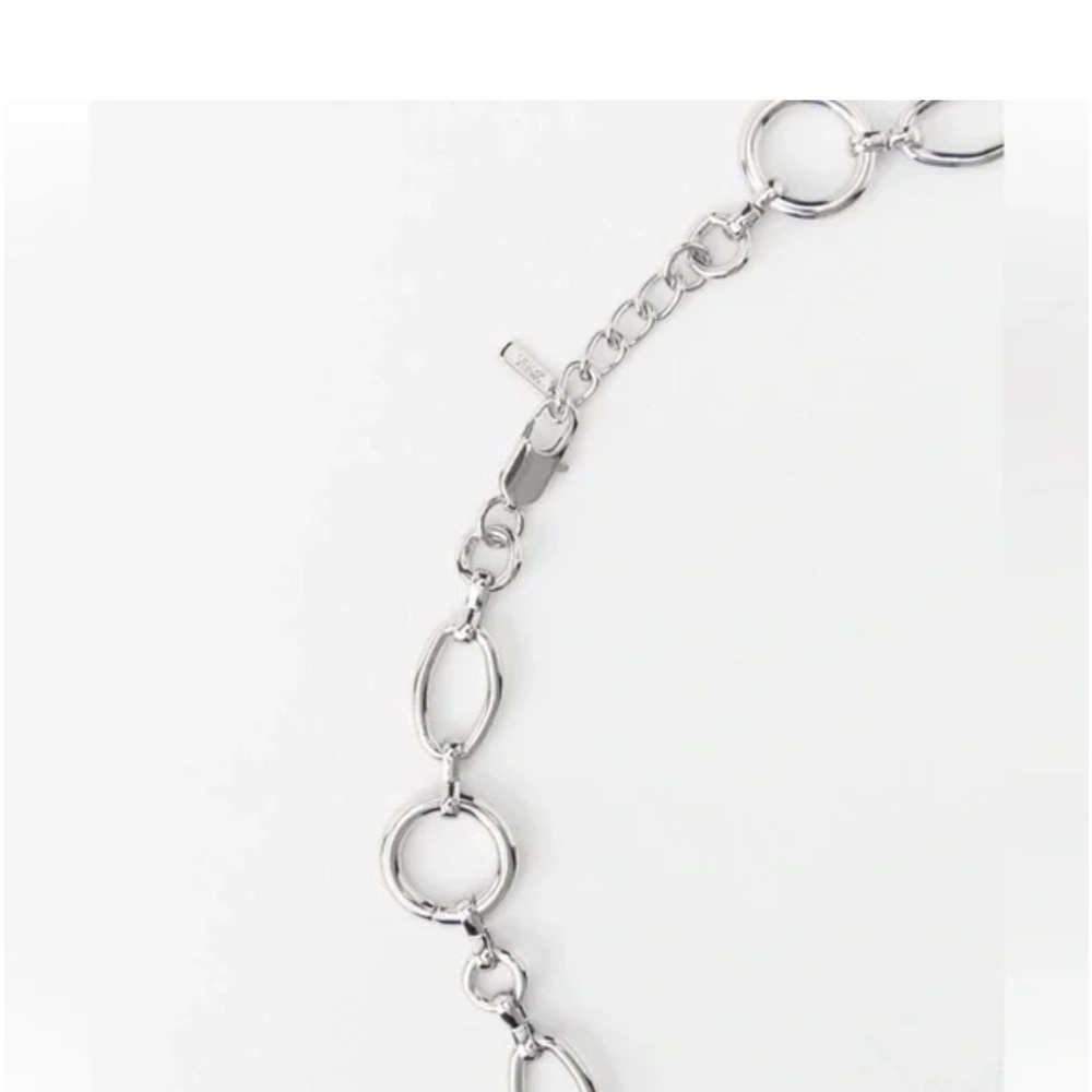 Zara Abstract Sculptured Torso Body Silver Chain Link Necklace Bold Artsy NWT - Picture 4 of 12